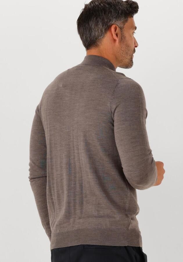 PROFUOMO Heren Truien & Vesten Pullover Mock Neck Merino Bruin
