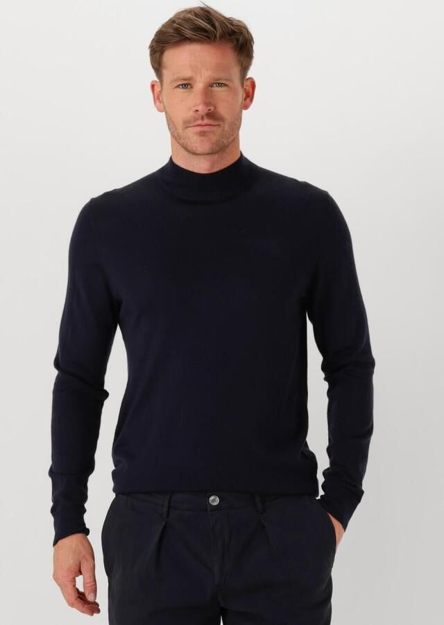 PROFUOMO Heren Truien & Vesten Pullover Mock Neck Merino Donkerblauw - Foto 4