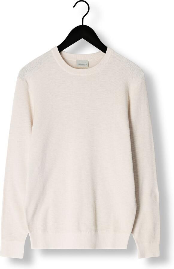 PROFUOMO Heren Truien & Vesten Structure Crew Neck Ecru - Foto 3