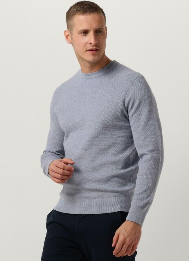 PROFUOMO Heren Truien & Vesten Structure Crew Neck Lichtblauw - Foto 4