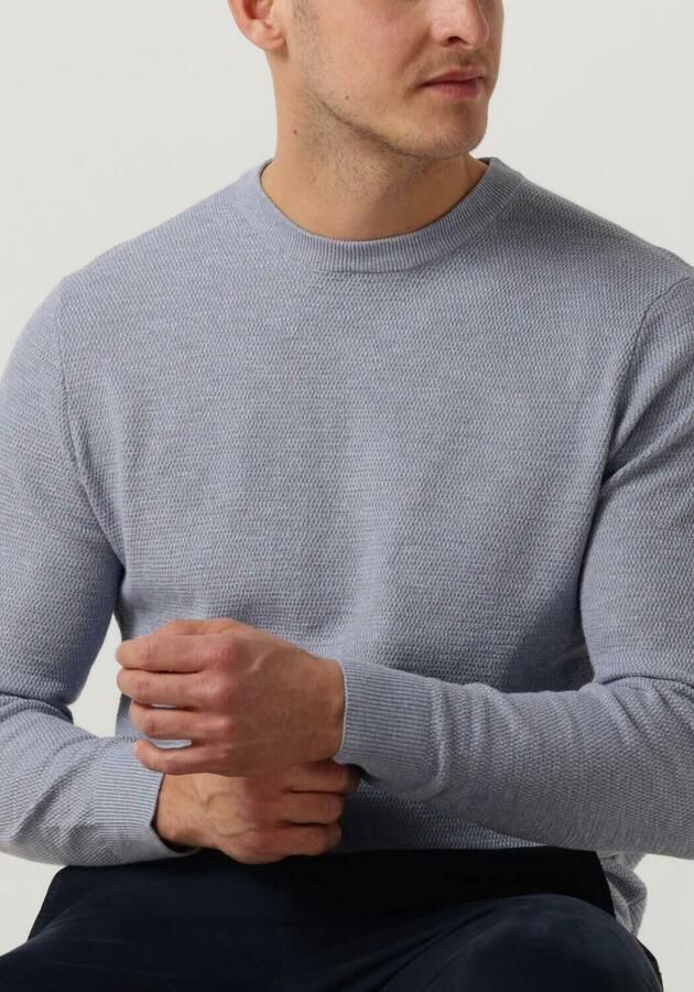 PROFUOMO Heren Truien & Vesten Structure Crew Neck Lichtblauw - Foto 2