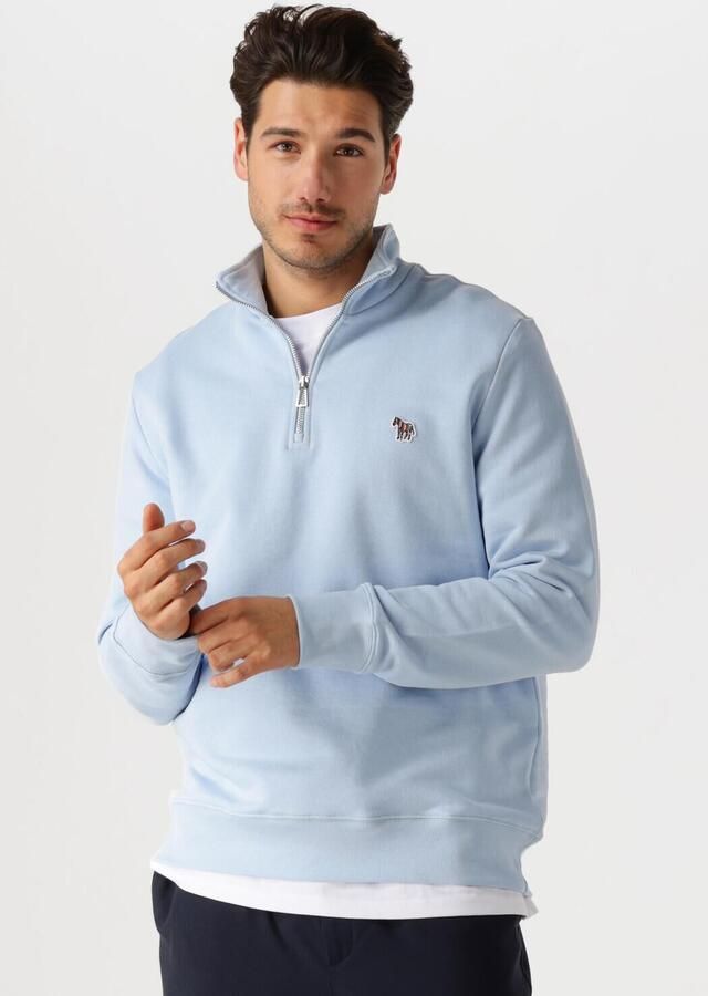 PS PAUL SMITH Heren Truien & Vesten Mens Ls Reg Fit Half Zip Top Zebra Blauw - Foto 4