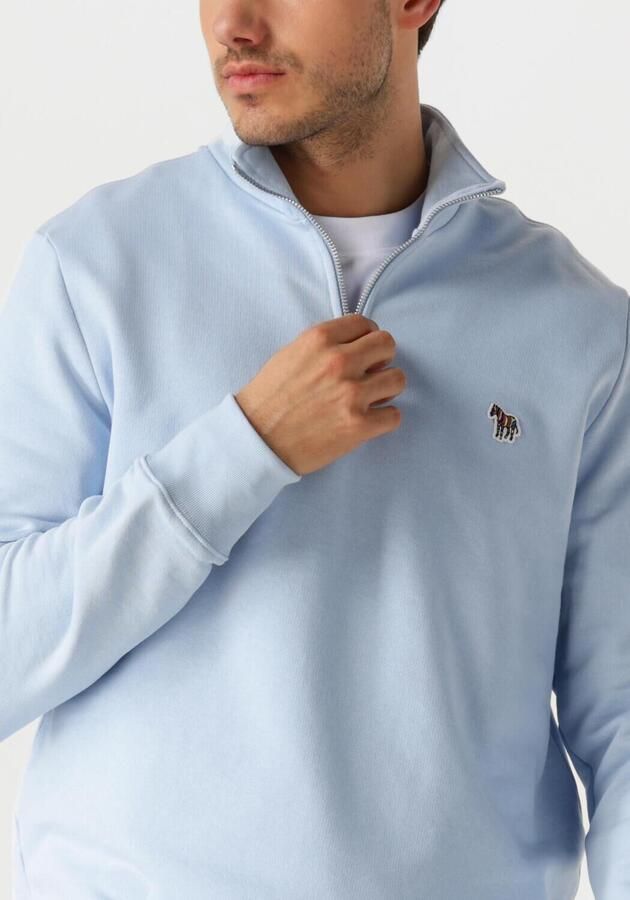 PS PAUL SMITH Heren Truien & Vesten Mens Ls Reg Fit Half Zip Top Zebra Blauw
