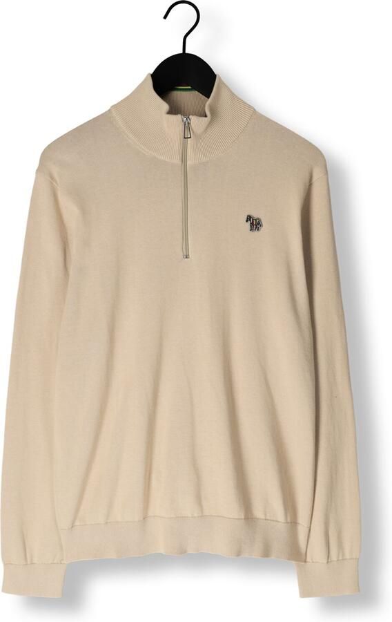 PS PAUL SMITH Heren Truien & Vesten Mens Sweater Zip Neck Zeb Bad Beige - Foto 3