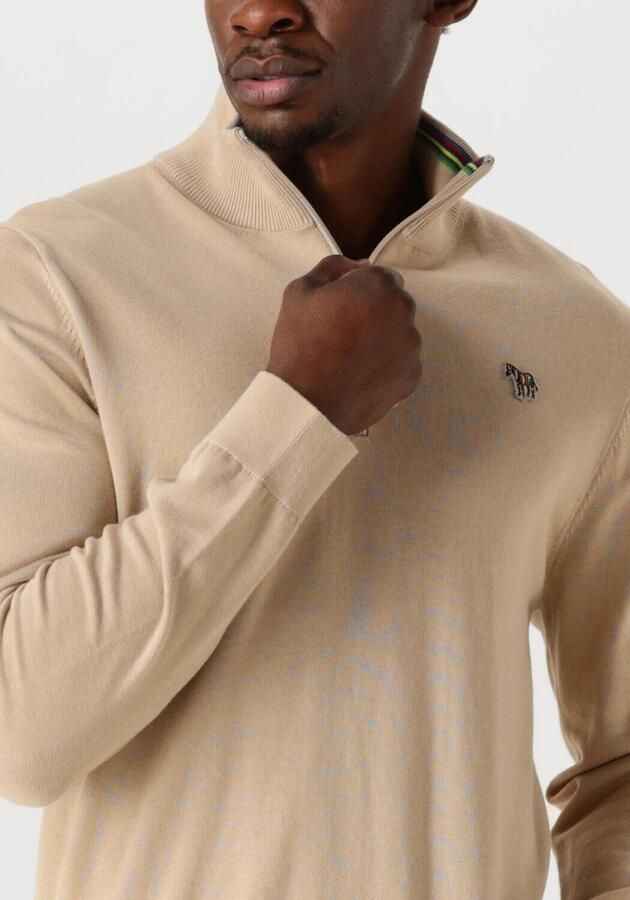 PS PAUL SMITH Heren Truien & Vesten Mens Sweater Zip Neck Zeb Bad Beige - Foto 2