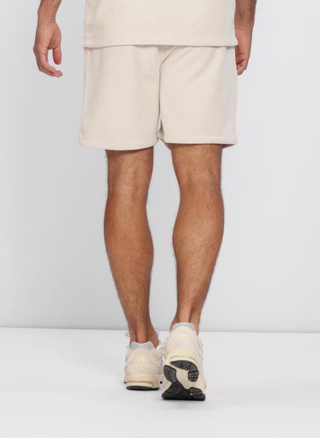 PURE PATH Heren Broeken Honeycomb Shorts Ecru - Foto 3