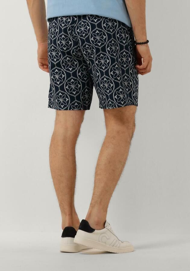 PURE PATH Heren Broeken Shorts With All-over-print And Cords Donkerblauw - Foto 2