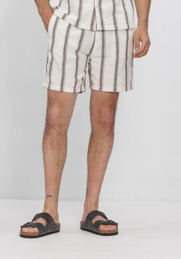 PURE PATH Heren Broeken Striped Shorts Ecru