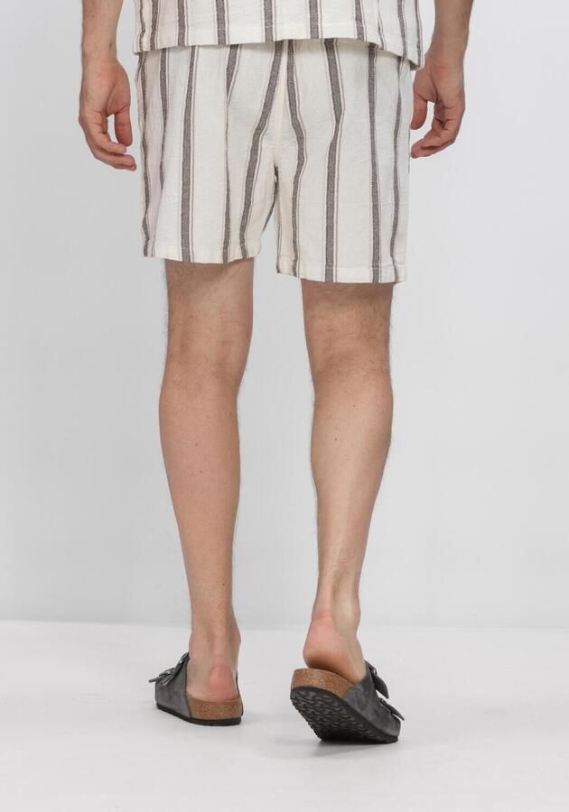 PURE PATH Heren Broeken Striped Shorts Ecru - Foto 3
