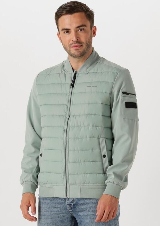 PURE PATH Heren Jassen Regular Fit Padded Jackets Groen - Foto 4