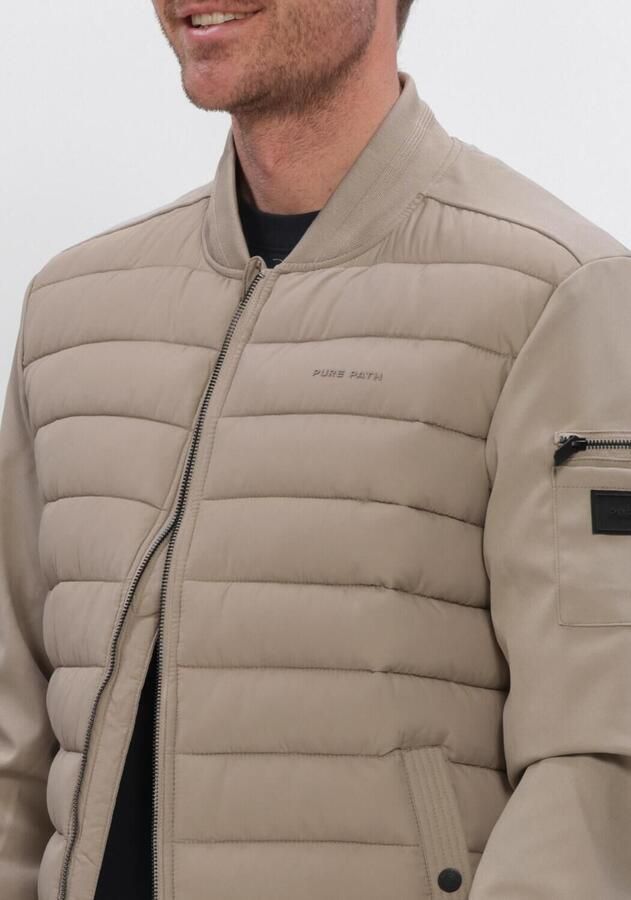 PURE PATH Heren Jassen Softshell Padded Jacket Beige - Foto 3