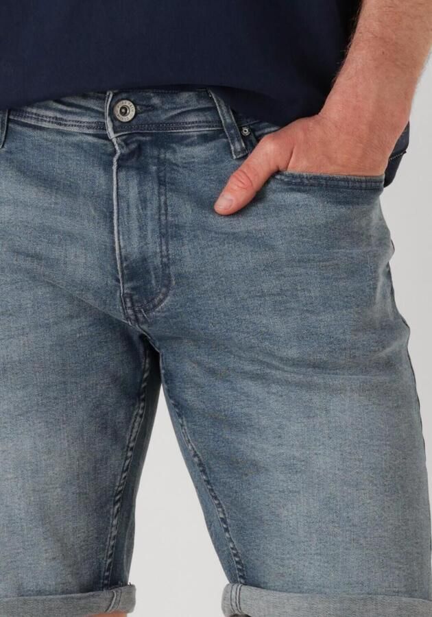 PURE PATH Heren Jeans The Miles Slim Fit Denim Shorts Blauw - Foto 3