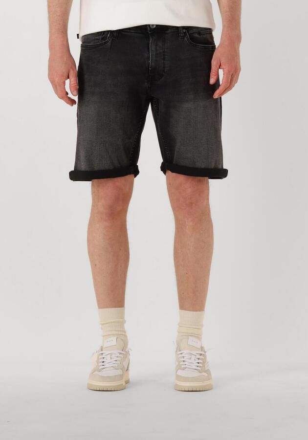 PURE PATH Heren Jeans The Miles Slim Fit Denim Shorts Zwart - Foto 4