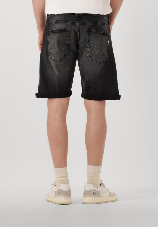 PURE PATH Heren Jeans The Miles Slim Fit Denim Shorts Zwart - Foto 3