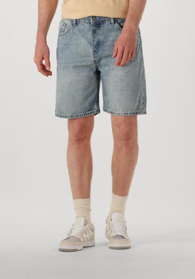 PURE PATH Heren Jeans The Owen Regular Fit Denim Shorts Blauw - Foto 4