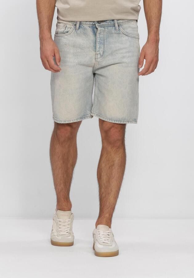 PURE PATH Heren Jeans The Owen Regular Fit Short Lichtblauw