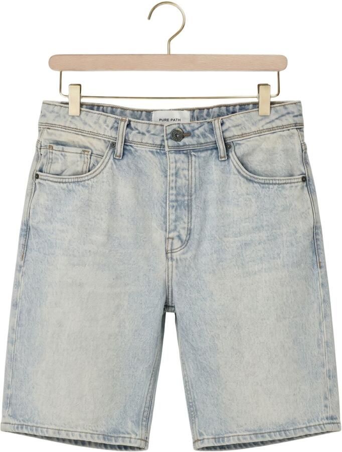 PURE PATH Heren Jeans The Owen Regular Fit Short Lichtblauw - Foto 2