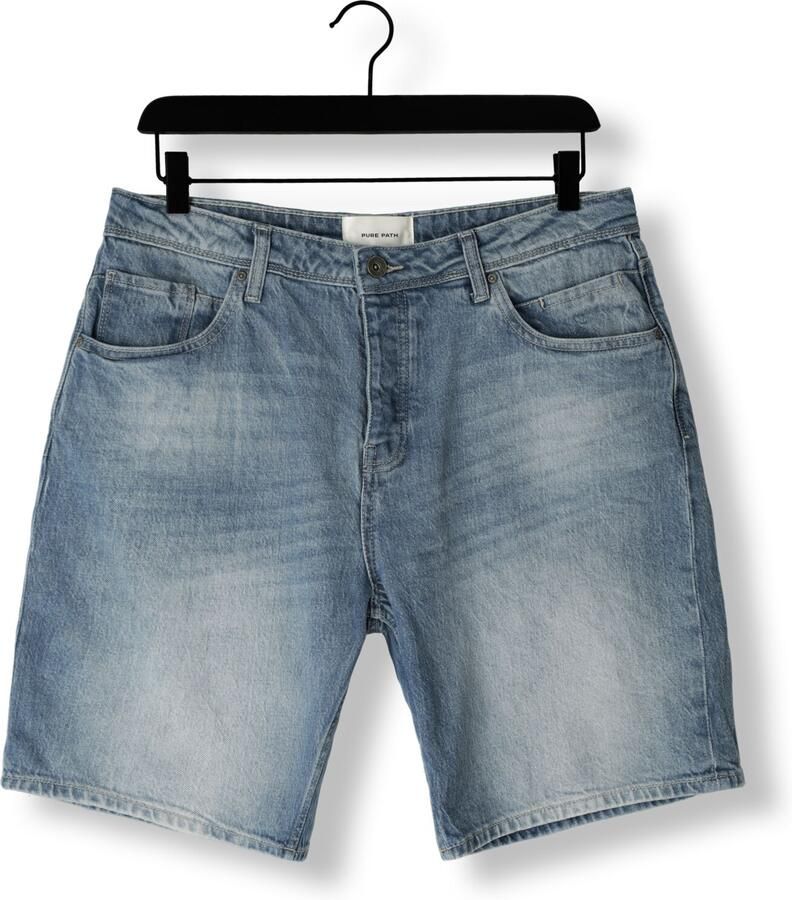 Pure Path Blauwe Denim Shorts The Owen Blue Heren