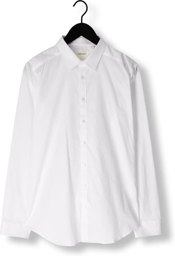 PURE PATH Heren Overhemden Essential Casual Shirt Wit - Foto 3