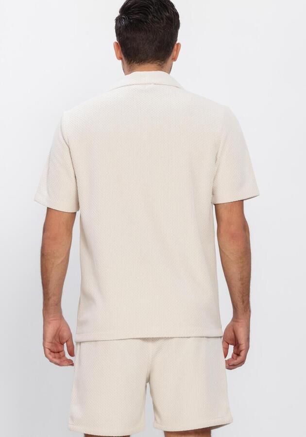 PURE PATH Heren Overhemden Honeycomb Shortsleeved Shirt Ecru - Foto 3
