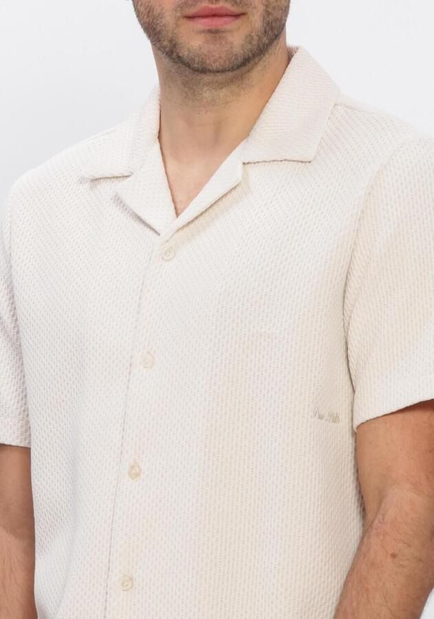 PURE PATH Heren Overhemden Honeycomb Shortsleeved Shirt Ecru - Foto 2