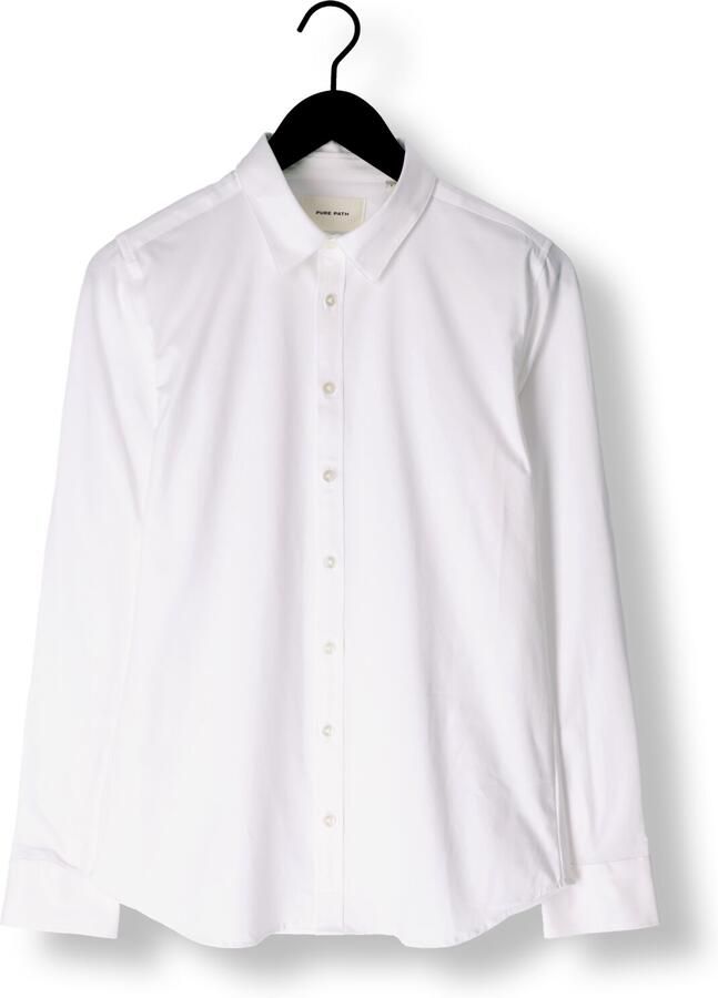 PURE PATH Heren Overhemden Jersey Basis Shirt Wit