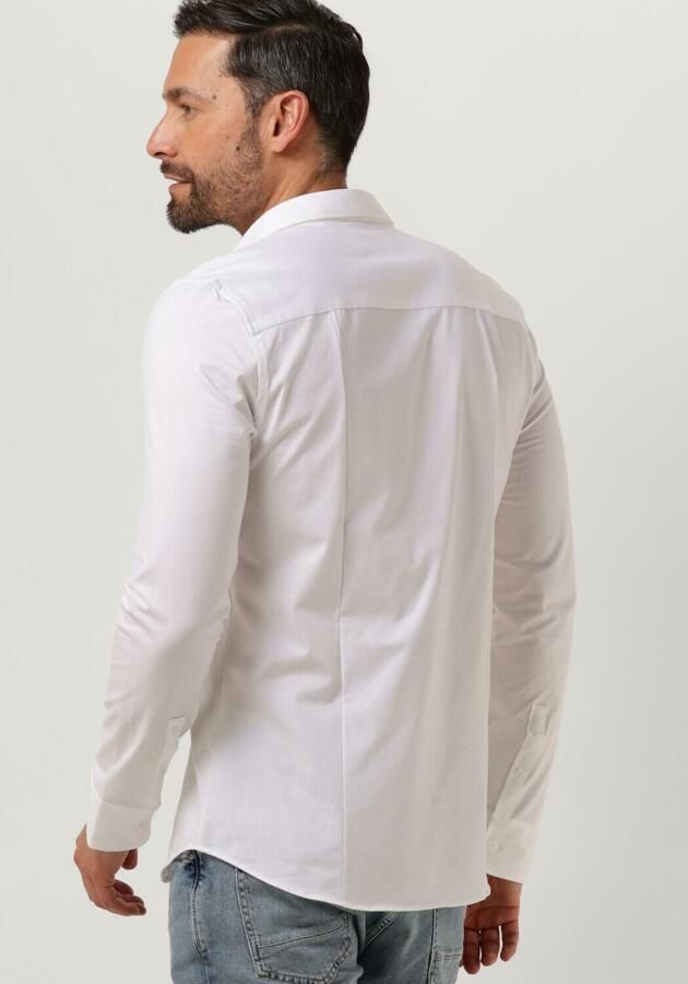 PURE PATH Heren Overhemden Jersey Basis Shirt Wit - Foto 2