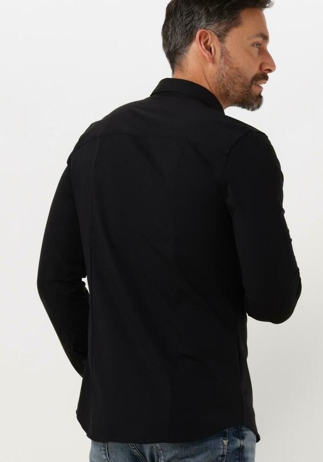 PURE PATH Heren Overhemden Jersey Basis Shirt Zwart - Foto 2