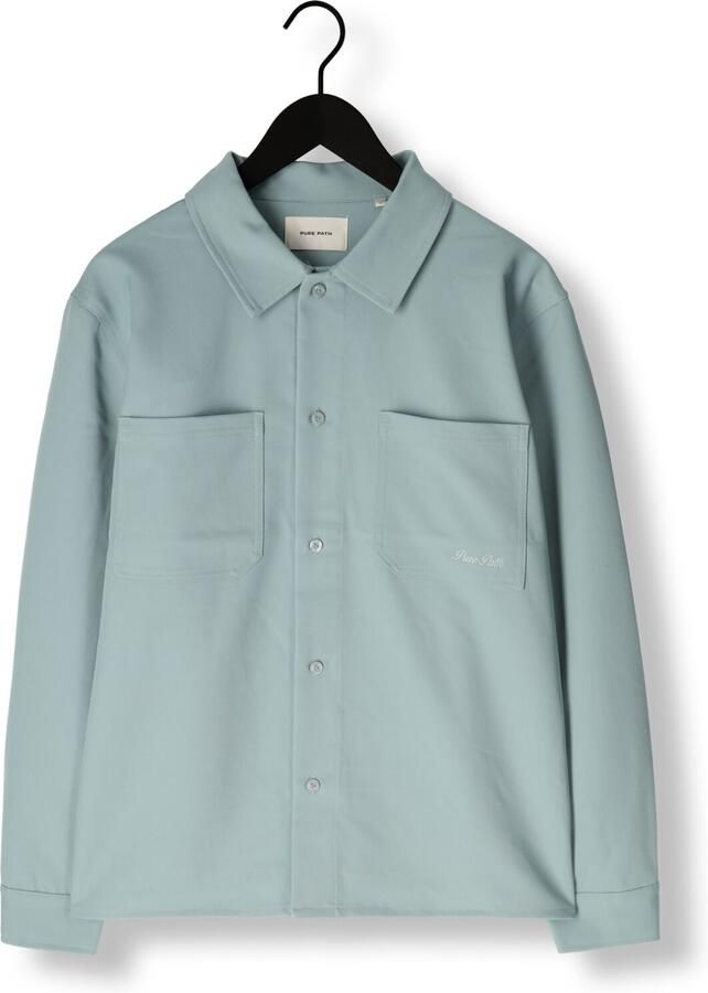 PURE PATH Heren Overhemden Loose Fit Longsleeve Shirts Mint