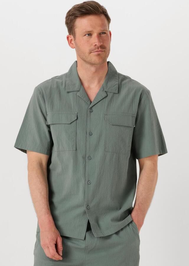 PURE PATH Heren Overhemden Regular Fit Shortsleeve Shirts Groen - Foto 4