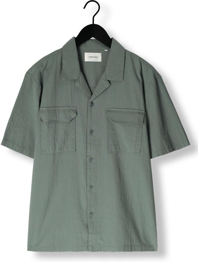 PURE PATH Heren Overhemden Regular Fit Shortsleeve Shirts Groen