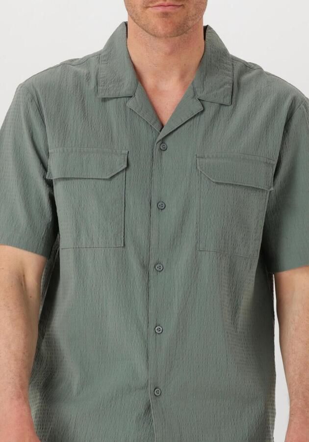 PURE PATH Heren Overhemden Regular Fit Shortsleeve Shirts Groen - Foto 3