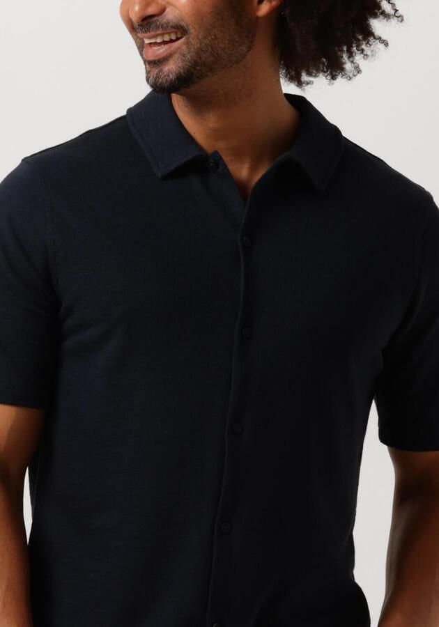 PURE PATH Heren Overhemden Shortsleeve Shirt Button Up Donkerblauw - Foto 2