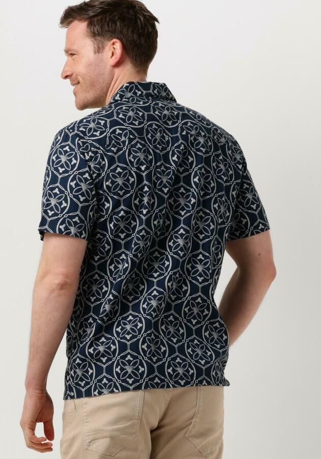 PURE PATH Heren Overhemden Shortsleeve With All-over-print Donkerblauw - Foto 2