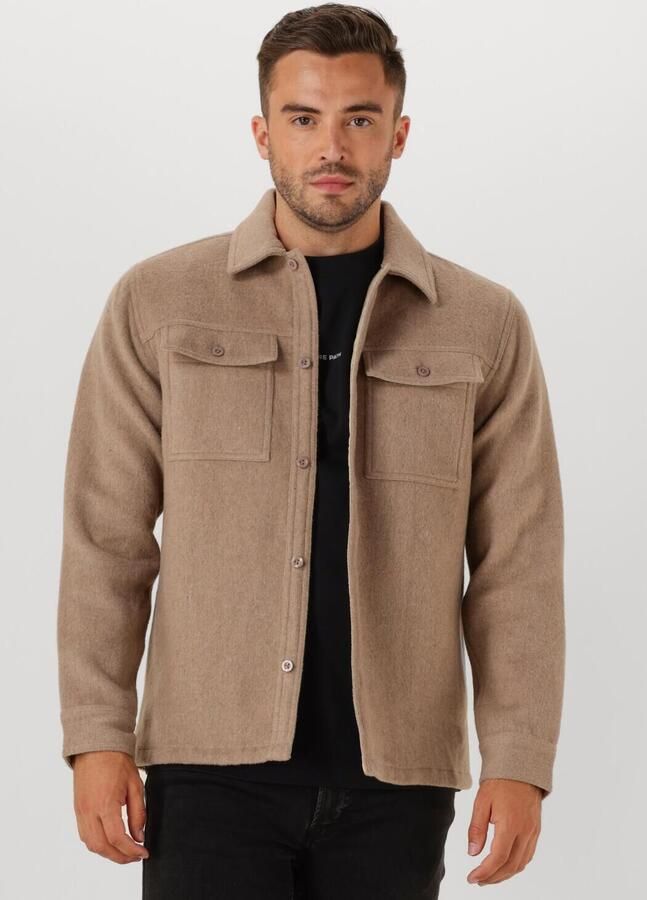 PURE PATH Heren Overshirts Regular Fit Flannel Overshirts Camel - Foto 4