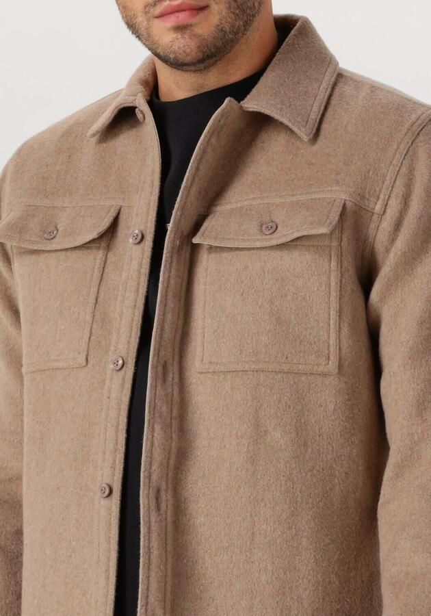 PURE PATH Heren Overshirts Regular Fit Flannel Overshirts Camel - Foto 3