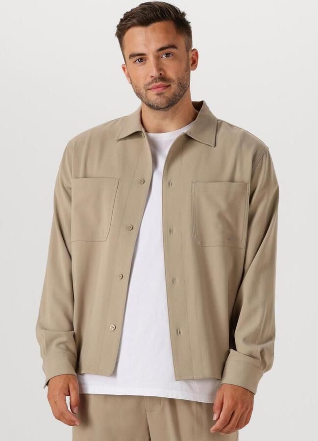 PURE PATH Heren Overshirts Regular Fit Overshirts Beige - Foto 4
