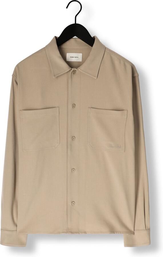 PURE PATH Heren Overshirts Regular Fit Overshirts Beige - Foto 3