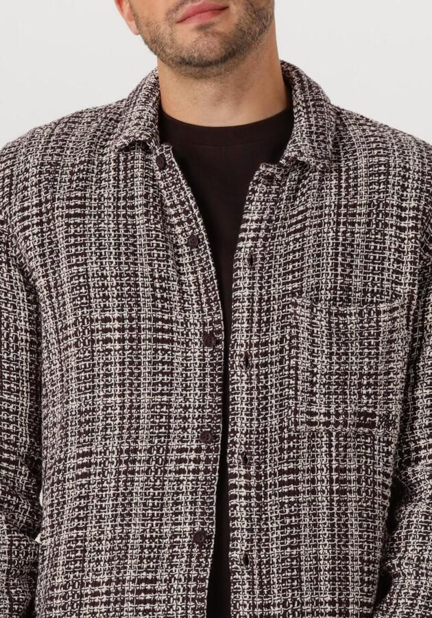 PURE PATH Heren Overshirts Regular Fit Structure Overshirts Grijs