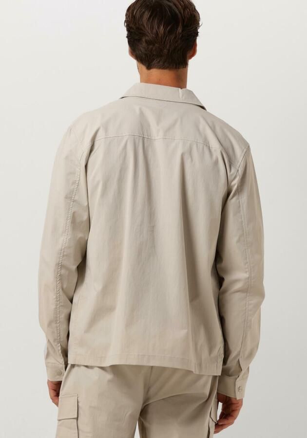 PURE PATH Heren Overshirts Shirt With Front Zipper And Chest Pockets Zand - Foto 2