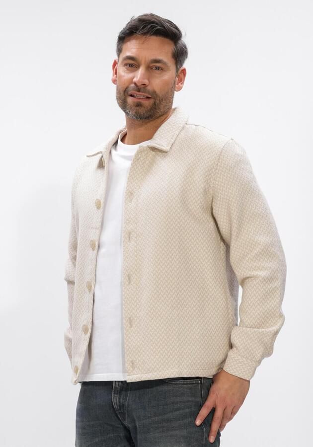 PURE PATH Heren Overshirts Two Colored Weave Overshirts Beige