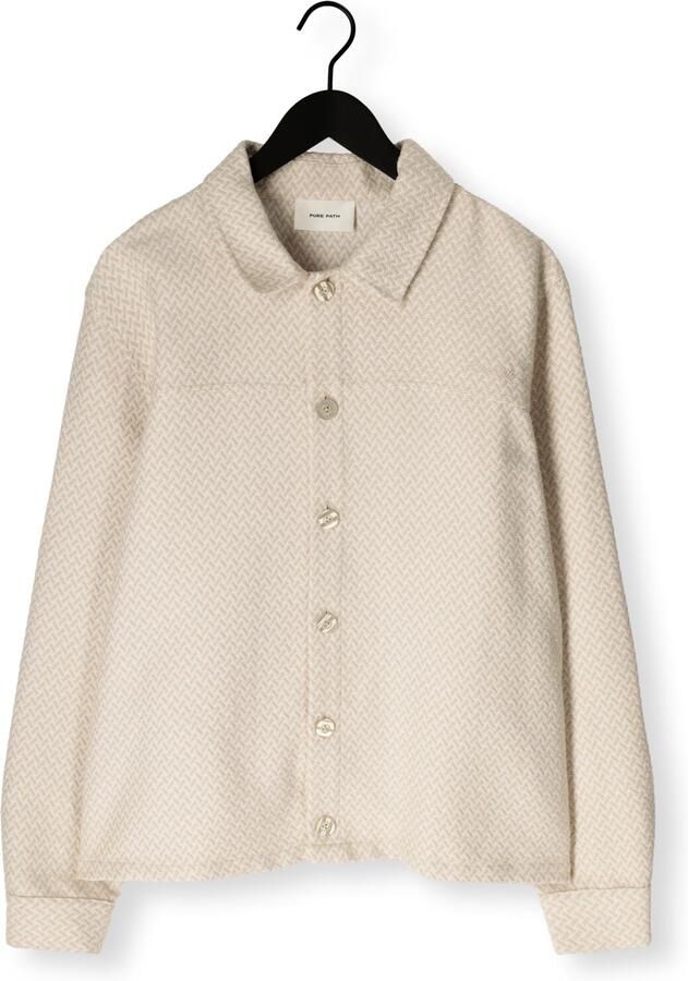 PURE PATH Heren Overshirts Two Colored Weave Overshirts Beige - Foto 2