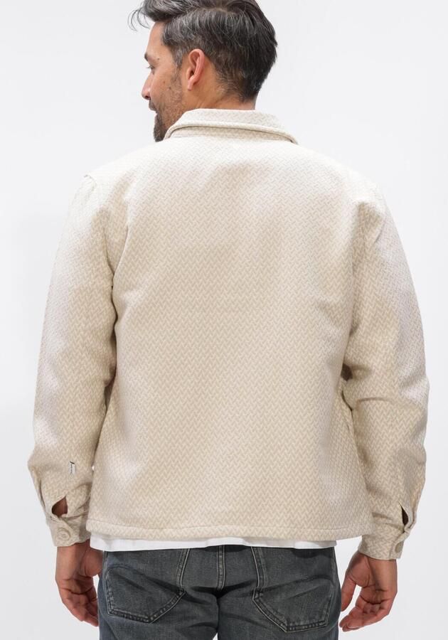 PURE PATH Heren Overshirts Two Colored Weave Overshirts Beige - Foto 3