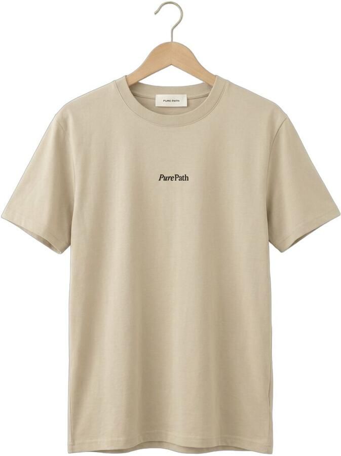 PURE PATH Heren Polo's & T-shirts Bold Emblem T-shirt Beige - Foto 2