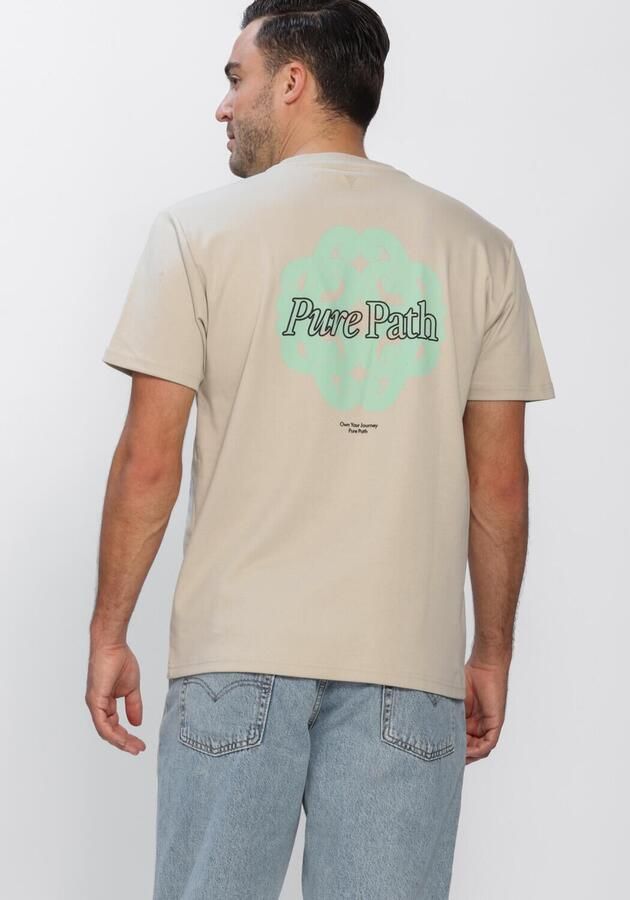 PURE PATH Heren Polo's & T-shirts Bold Emblem T-shirt Beige - Foto 3