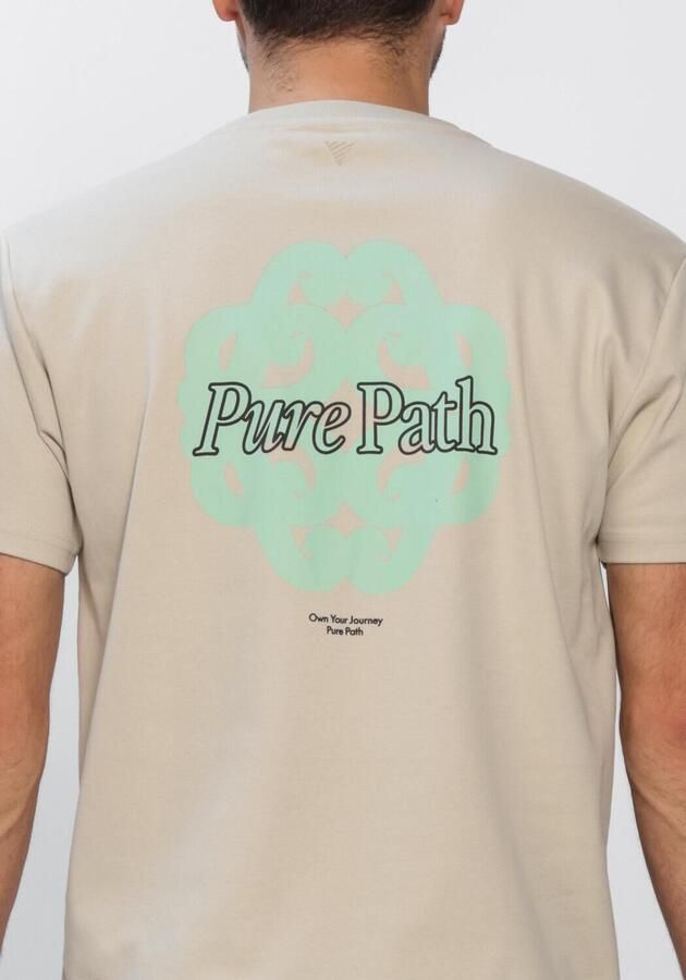 PURE PATH Heren Polo's & T-shirts Bold Emblem T-shirt Beige - Foto 4
