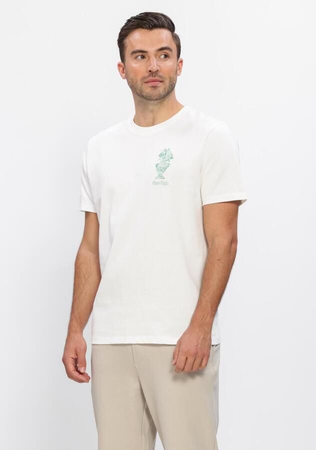 PURE PATH Heren Polo's & T-shirts Embroidered Vase T-shirt Gebroken Wit