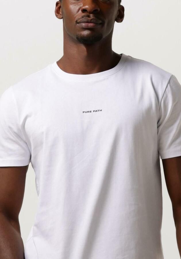 PURE PATH Heren Polo's & T-shirts Essential Logo T-shirt Wit - Foto 3