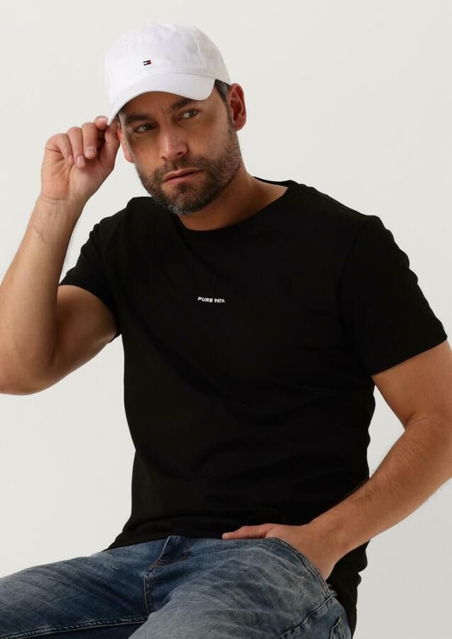 PURE PATH Heren Polo's & T-shirts Essential Logo T-shirt Zwart - Foto 4