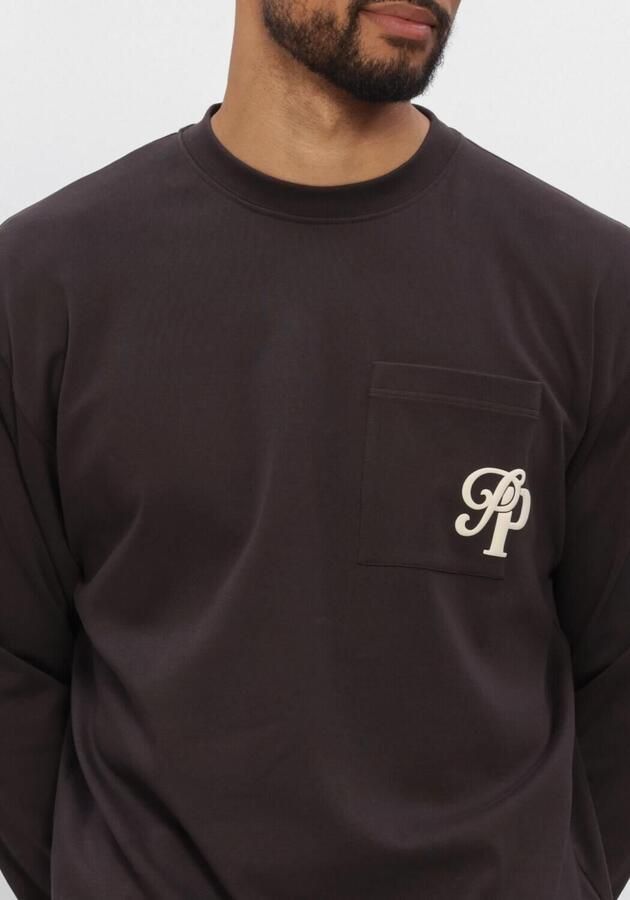 PURE PATH Heren Polo's & T-shirts Inititials Pocket Bruin - Foto 4